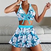 abordables Maillots une pièce et tankinis-Femme Tankini Maillot De Bain Deux Pièces Dos Nu Maillots de Bain Mosaïque Maillots de Bain Noir Jaune Respirable Séchage rapide Poids Léger Sans Manches - Natation Surf Plage Eté Printemps