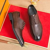 billige Formell-mørkebrune oxfordsko for menn - kunstskinn med krokodilleteksturpreging og perforeringsdetaljer, elegant formelt fottøy for menn, ideelt for bryllup, forretninger og spesielle anledninger