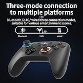 preiswerte Spielperipheriegeräte-RG P01 Kabelgebundener kabelloser Bluetooth-Spielecontroller RGB-Hall-Effekt-Joystick Xbox-Gamepad für PC Android iOS Steam