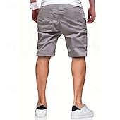 baratos Clássico-Homens Bermuda Cargo Calção Shorts de verão Com Cordão Cintura elástica Bolso multi Tecido Conforto Vestível Comprimento do joelho Ao ar livre Esporte Diário Moda Casual Preto Verde Claro