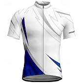 tanie Męskie koszulki-Męskie Koszulka rowerowa Geometryczny Krótki rękaw Rower Tee Tshirt Dżersej z 3 tylnymi kieszeniami Kolarstwo górskie Szybkie wysychanie Anatomiczny kształt Odprowadzające wilgoć Oddychający Sport