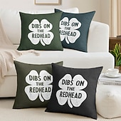 voordelige Vakantie kussensloop-Sint Patrick's Dag Decoratieve Toss Kussens Hoes 1PC Zachte Vierkante Bank Kussenhoes Sloop voor Slaapkamer Woonkamer Bank Stoel Iers
