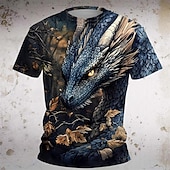billiga Pojkens 3D-djur-Pojkar 3D Grafisk Dinosaurie T-shirt Kortärmad Sommar Vår Mode Grundläggande Barn 4-12 år Rund hals Utomhus Ledigt Dagligen Normal