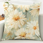 baratos estilo floral e plantas-Capa Decorativa de Almofadas Florais 1PC Capa de Almofada Quadrada Macia para Sofá do Quarto Sala de Estar