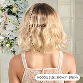 お買い得  トレンドの合成ウィッグ-人工毛ウィッグ ウェーブ カーリーウィーブ アシメントリー・ヘアカット ニートバング 機械製 かつら 30 インチ A1 合成 女性用 クラシック 快適 カラーグラデーション マルチカラー