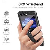 tanie Etui do telefonów Samsung-Etui na telefon do Samsung Galaxy Z Flip 6 Z Flip 5 Z Flip 4 Tylny pokrowiec Odporny na wstrząsy Retro PU skóra