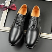 voordelige Formeel-Voor heren Oxfords PU Leder Ademend Comfortabel Anti-slip Gesp Zwart Bruin Herfst Winter