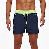 baratos Calções de Banho Masculinos-Homens Calção Justo de Natação Shorts de Natação Bermuda de Surf Calças Com Cordão Com bolsos Natação Surfe Praia Esportes Aquáticos Retalhos Cor Sólida Verão Primavera