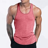 preiswerte Fitness Tank-Tops-Herren Tank Top Weste Unterhemd Ärmelloses Shirt Ärmellos U-Ausschnitt Sommer Einfach Mode Designer Basic Urlaub Straße Ausgehen Schwarz Rosa Marineblau Top T-Shirt für Herren