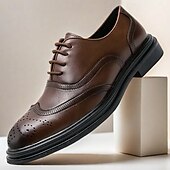 economico Formale-scarpe brogue in similpelle marrone da uomo - calzature formali eleganti e resistenti per lavoro, ufficio ed eventi speciali