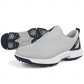 preiswerte Herren Golfschuhe-weiße Golfschuhe für Herren mit Reißverschluss, atmungsaktivem Obermaterial und gepolsterter Sohle für Komfort und Leistung auf dem Platz