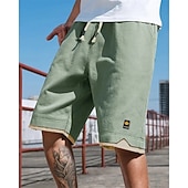 economico Pantaloncini casual-Per uomo Pantaloncini Pantaloncini estivi Pantaloncini casual Tasche A cordoncino Vita elastica Collage Comfort Traspirante Breve Esterno Da mare Sport Informale Nero Blu