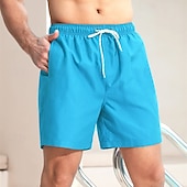 お買い得  男性用水泳パンツ-男性用 ボードショーツ スイムショーツ スイムトランク カラーブロック 平織り 速乾性 高通気性 ドローストリング 弾性ウエスト バケーション ビーチ ハワイアン カジュアル ダークレッド ネイビーブルー