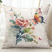 cheap Floral &amp; Plants Style-Rustic Floral Decorative Toss Pillows Cover 1PC Soft Square Couch Cushion Case Pillowcase for Bedroom Livingroom Sofa Chair