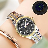 economico Orologi al quarzo-digitale nuovo quadrante circolare orologio da donna business ipx7 impermeabile calendario luminoso display settimanale cinturino in lega multifunzionale elegante orologio al quarzo per viaggio tempo