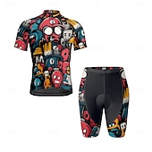 Недорогие Комплекты мужской одежды-Муж. Велокофты и велошорты Мультипликация С короткими рукавами Велоспорт Наборы одежды с 3 задними карманами Горные велосипеды Шоссейные велосипеды
