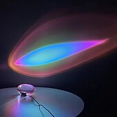 رخيصةأون مصباح جهاز عرض غروب الشمس-مصباح زخرفي كريستالي led مزود بمنفذ USB مصباح ليلي مزود بقوس قزح وغروب الشمس وإضاءة ملونة RGB لتزيين الغرفة هدية فريدة للأصدقاء