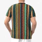 abordables Camisetas vintage-Hombre Tribal Camiseta Manga Corta Camiseta Impresión 3D Cuello Barco Camisa Moda Étnico Calle Diario Marrón Verano Primavera Ropa S M L XL XXL XXXL
