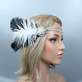 abordables Accesorios y más-Retro Antiguo 1920s Tocados Baile de Máscaras Diadema de estilo flapper El gran Gatsby charlestón Pluma Mujer Víspera de Todos los Santos Carnaval Mascarada Fiesta de Cóctel Fiesta de baile Fiesta de