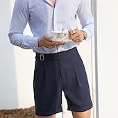 abordables Shorts de costume-Homme Robe Short Short d&#039;été Short de travail Shorts décontractés Poche Plein Confort Court Formel Soirée Travail Mode Style classique bleu marine Abricot Micro-élastique