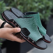 preiswerte Lässige Sandalen-lässige braune Slide-Sandalen für Herren mit Krokoprägung und strapazierfähiger Gummisohle – bequeme Outdoor-Schuhe für Sommer, Strand und Alltag