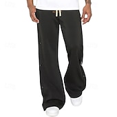 cheap Sweatpants-Men&#039;s Athletic Pants Sweatpants Tear Away Pants Flared Pants Trousers Pocket Drawstring Elastic Waist Patchwork Graphic Prints Comfort Sports Outdoor Daily Fashion Casual Black Gray Micro-elastic