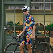 cheap Men's Clothing Sets-Men's Cycling Jersey with Shorts Short Sleeve Mountain Bike MTB Road Bike Cycling Summer Spring Autumn / Fall Navy Blue Royal Blue Blue Cat Bike Front Zipper Sweat wicking Comfortable Breathable