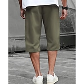 voordelige Casual korte broek-Voor heren Zomer korte broeken Caprishorts Casual korte broek Zak Trekkoord Elastische taille Effen Comfort Ademend Kuitlengte Buiten Vakantie Sport Casual Zwart Leger Groen