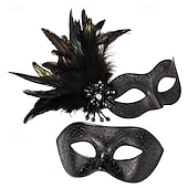 preiswerte Maske-Karnevalsmaske Venezianische Maske Columbina Erwachsene Herren Damen Halbes Gesicht Party Maskerade Karneval von Venedig Karneval Einfaches Karnevalskostüm
