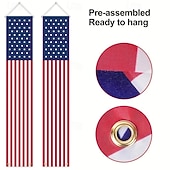 voordelige 250e Verjaardag-Patriotische Decoraties 4th of July Decoraties Buiten Hangende Amerikaanse Vlag Banners Porch Bord voor Veteranen Herdenkings Arbeid Presidenten Vlag Verkiezingsdag