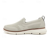 billige Sneakers til herrer-slip-on strikkede joggesko for menn, pustende mesh-overdel med komfortabel passform, uformelle lette sko for hverdags- og utendørsaktiviteter