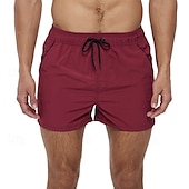 baratos Calções de Banho Masculinos-Homens Calção Justo de Natação Shorts de Natação Bermuda de Surf Calças Com Cordão Com bolsos Natação Surfe Praia Esportes Aquáticos Retalhos Cor Sólida Verão Primavera
