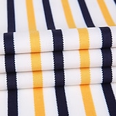 billiga Button Down-skjortor för män-Herr Skjorta Knapp upp skjorta Rand Bröllop Fest Marinblå + vit Svart Vit Gul Långärmad Kavajslag Vår Höst Kläder Ficka
