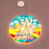 お買い得  イースターライト-イースターバニーエッグ吸盤ショーケースライト電池式イースターディナーパーティー用お祝いデコレーション