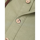 economico Camicie da uomo-Per uomo Camicia camicia di lino Camicia in calicò Camicia con cappuccio Liscio Informale Giornaliero Bianco Blu Marrone Verde Manica lunga Con cappuccio Primavera estate Abbigliamento