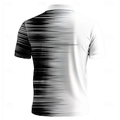 abordables Polo géométrique pour homme-Homme Géométrique Ligne Polo Manche Courte Polos Chemises à Col Occasionnel École Extérieur Tenue quotidienne Vêtements de maison Impression 3D Été Noir