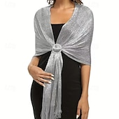 cheap Wedding Guest Wraps-Sparkling Metallic Shawls and Wraps with Buckle,for Evening Dresses Party Wedding Bride Bridesmaid