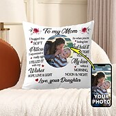 tanie Prezenty spersonalizowane-Personalizowana poszewka na poduszkę na Dzień Matki pomysł na prezent poszewka pamiątkowa poduszka idealny prezent personalizowane prezenty pamiątkowe od córki