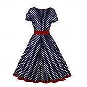 cheap Dresses-Retro Vintage 1950s Dress Swing Dress Polka Dot Women&#039;s Carnival Masquerade Daily Wear Bachelorette Party Adults&#039; Dress Homecoming Dresses