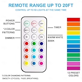 お買い得  パックライト-USB 充電式 RGB パック ライト - リモコン付き 1600mAh 充電式バッテリー駆動キャビネット ライト、キャビネット、ワードローブ用マグネット式 LED タップ ライト、屋内用 1 個