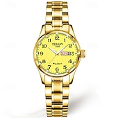 economico Orologi al quarzo-digitale nuovo quadrante circolare orologio da donna business ipx7 impermeabile calendario luminoso display settimanale cinturino in lega multifunzionale elegante orologio al quarzo per viaggio tempo