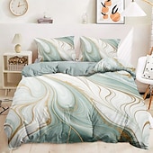 cheap 100% Cotton-Marble Pattern Duvet Cover Full Size Bedding Set Bed Sets Quilt Cover Soft Lightweight Comforter Cover with 2 Pillowcases for Summer Spring