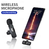 Недорогие Микрофоны-2.4g беспроводной петличный микрофон видеосъемка живой микрофон портативный аудио видео запись мини-микрофон для ios android