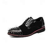 economico Formale-scarpe derby da uomo - misto pelle sintetica e pelle scamosciata con dettagli rivettati, eleganti calzature casual da uomo, perfette per ufficio, feste e uso quotidiano