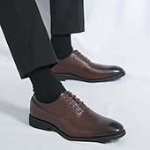billige Formell-mørkebrune oxfordsko for menn - kunstskinn med krokodilleteksturpreging og perforeringsdetaljer, elegant formelt fottøy for menn, ideelt for bryllup, forretninger og spesielle anledninger