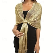 cheap Wedding Guest Wraps-Sparkling Metallic Shawls and Wraps with Buckle,for Evening Dresses Party Wedding Bride Bridesmaid