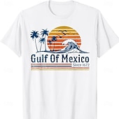 olcso Tricouri tropicale de vacanță-Férfi Mexikói-öböl Póló Rövid ujjú póló 3D nyomtatás Terített nyak Ing Tropikus Hawaii Vakáció Utca Napi Fehér Nyár Tavasz Ruházat S M L XL XXL XXXL