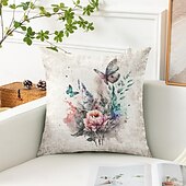 cheap Floral &amp; Plants Style-Rustic Floral Decorative Toss Pillows Cover 1PC Soft Square Couch Cushion Case Pillowcase for Bedroom Livingroom Sofa Chair