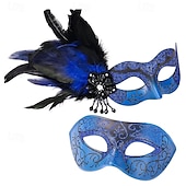 preiswerte Maske-Karnevalsmaske Venezianische Maske Columbina Erwachsene Herren Damen Halbes Gesicht Party Maskerade Karneval von Venedig Karneval Einfaches Karnevalskostüm