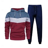 abordables sudaderas basicas hombre-Hombre Tracksuit Sudadera 2 Piezas Calle Primavera Manga Larga Mantiene abrigado Transpirable Dispersor de humedad Aptitud física Corriendo Entrenamiento activo Ropa de deporte Ropa de Deporte Azul